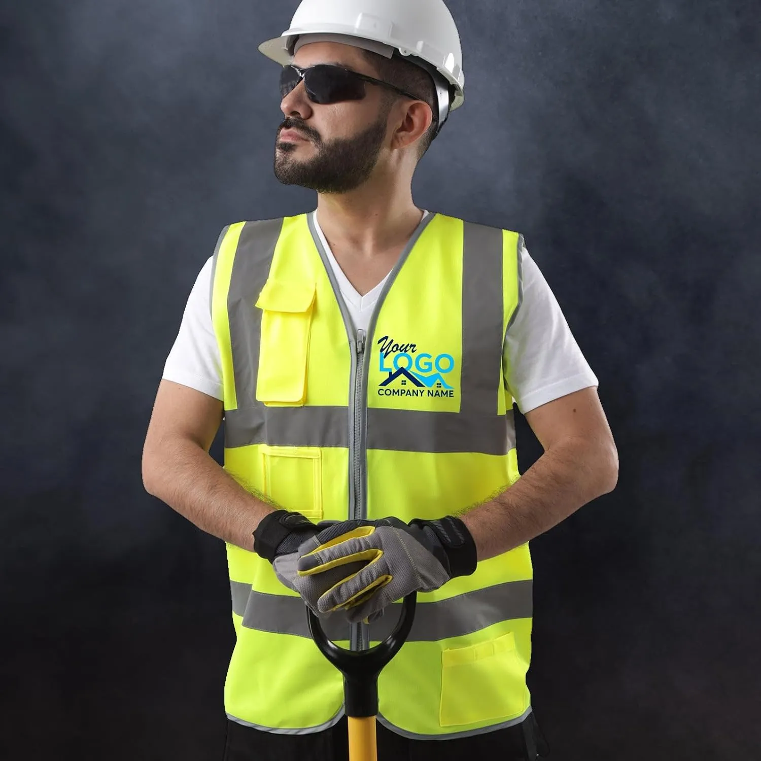Kolossus Custom Safety Vest, High Visibility Reflective - Customized your Logo - Yellow - Orange - Protective Workwear