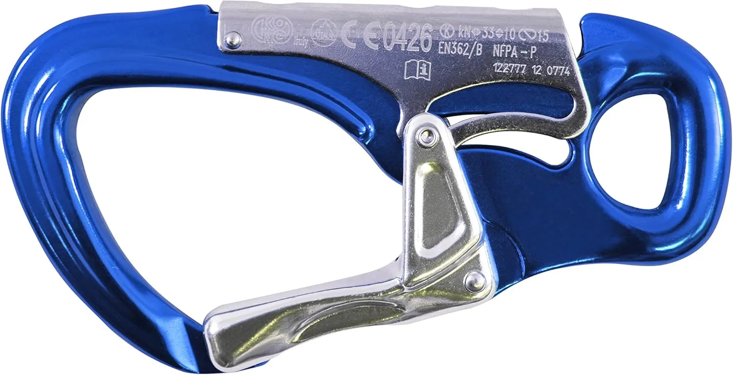 Kong. Tango Carabiner for Ferrata. Double Safety Against Accidental Openings. Resistant 33 KN, CE EN 362/T UIAA Certified. Also Ideal for Adventure Parks. 1 Unit. Weight 130 g.