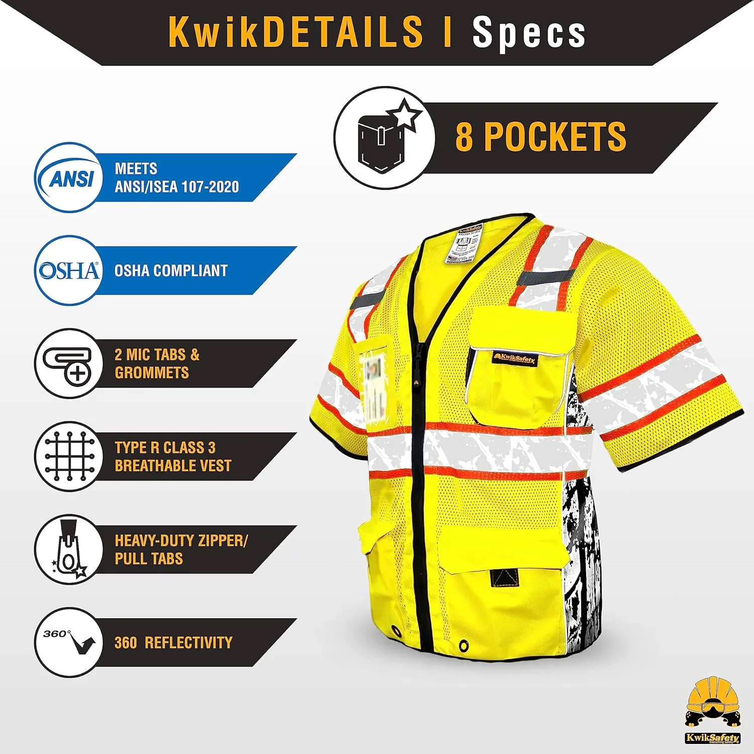 KwikSafety - Charlotte, NC - EXECUTIVE HIGHWAYBOSS Premium Safety Vest [LIMITED EDITION] Class 3 ANSI Tested OSHA Compliant