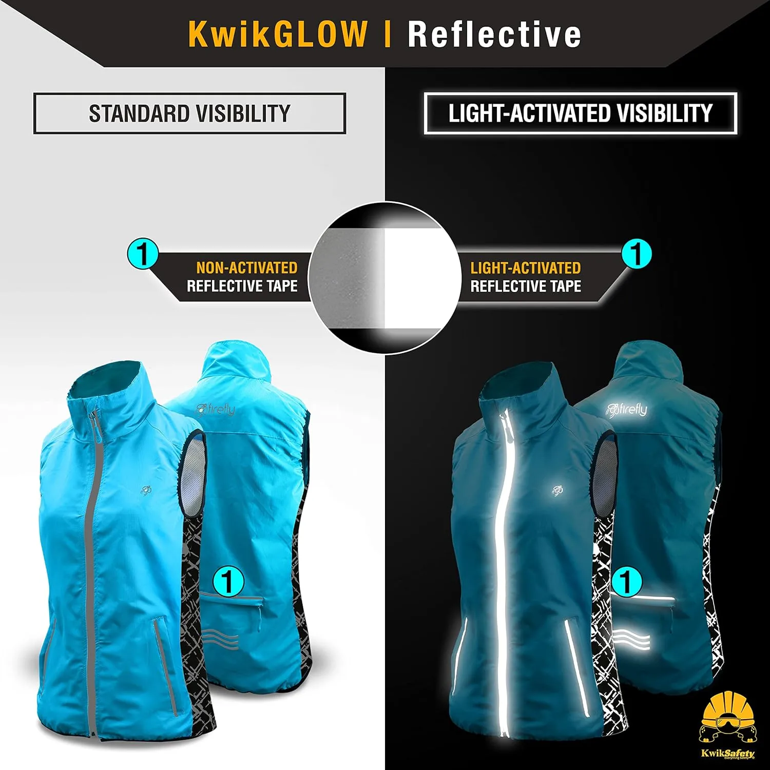KwikSafety - Charlotte, NC - FIREFLY Women's Athletic Safety Vest | High Visibility Running Cycling Sleeveless Jacket
