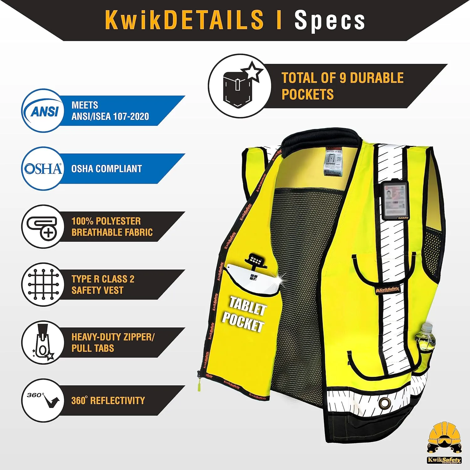 KwikSafety - Charlotte, NC - GODFATHER Class 2 Safety Vest [CUSHIONED COLLAR   TABLET POCKET] ANSI OSHA