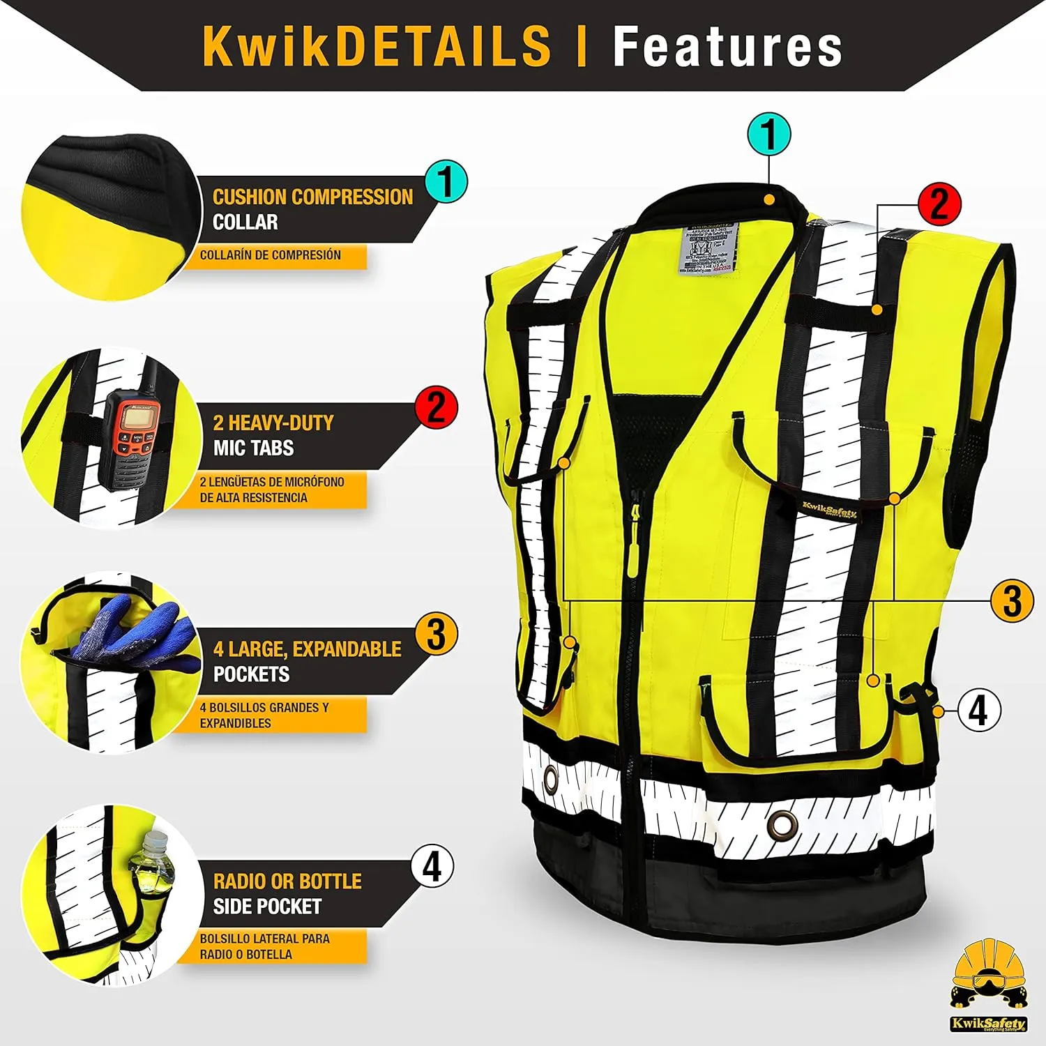 KwikSafety - Charlotte, NC - GODFATHER Class 2 Safety Vest [CUSHIONED COLLAR   TABLET POCKET] ANSI OSHA