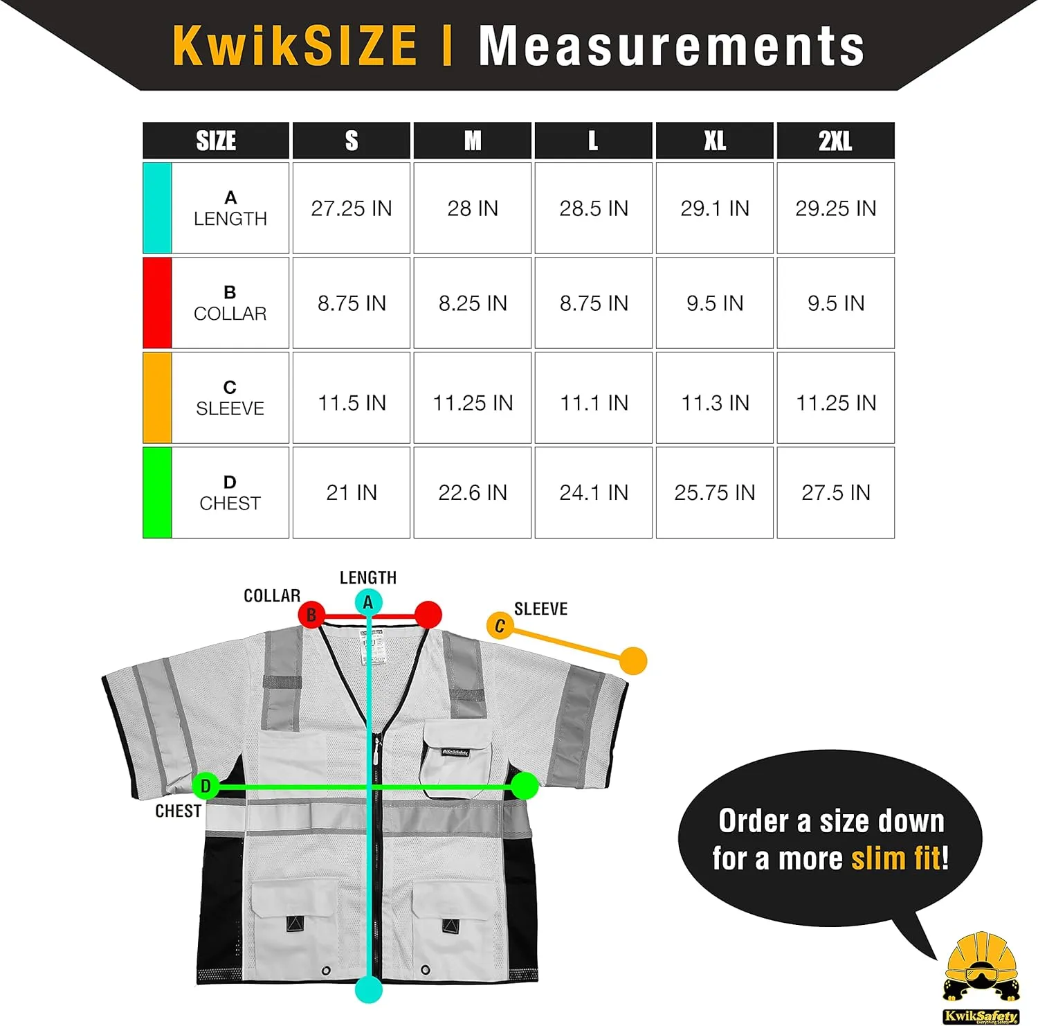 KwikSafety - Charlotte, NC - Men's & Women's Class 3 Safety Vest PPE Hi Vis Reflective ANSI OSHA