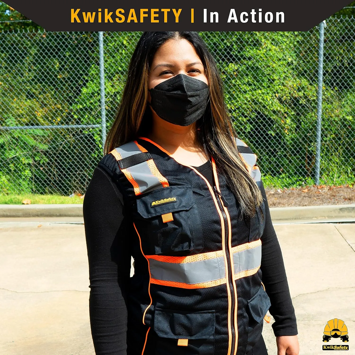 KwikSafety - Charlotte, NC - Multi Color Safety Vest for Women, High Visibility Reflective Strips Premium ANSI Class Unrated
