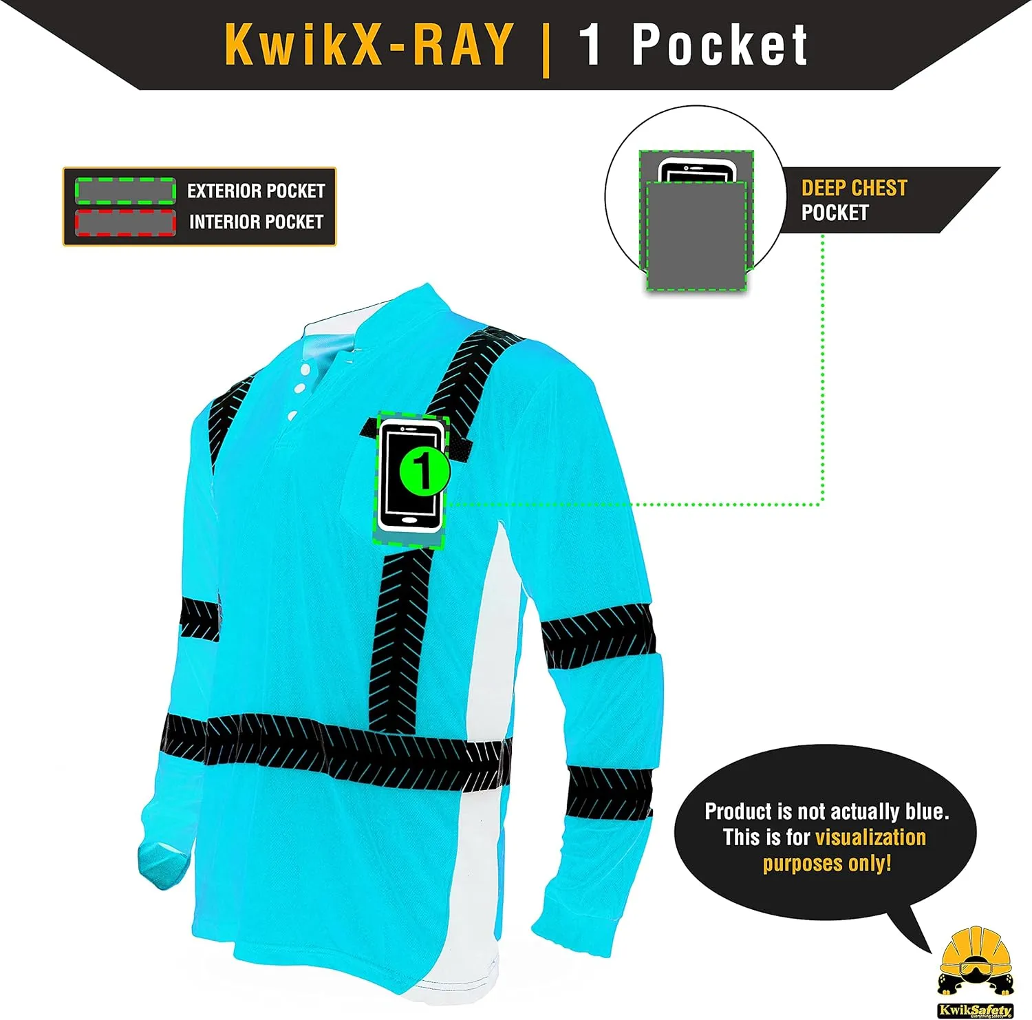 KwikSafety - Charlotte, NC - Premium Long Sleeve Safety Shirts [Crew Neck, Button & Zip Collar] Class 3 ANSI Tested OSHA