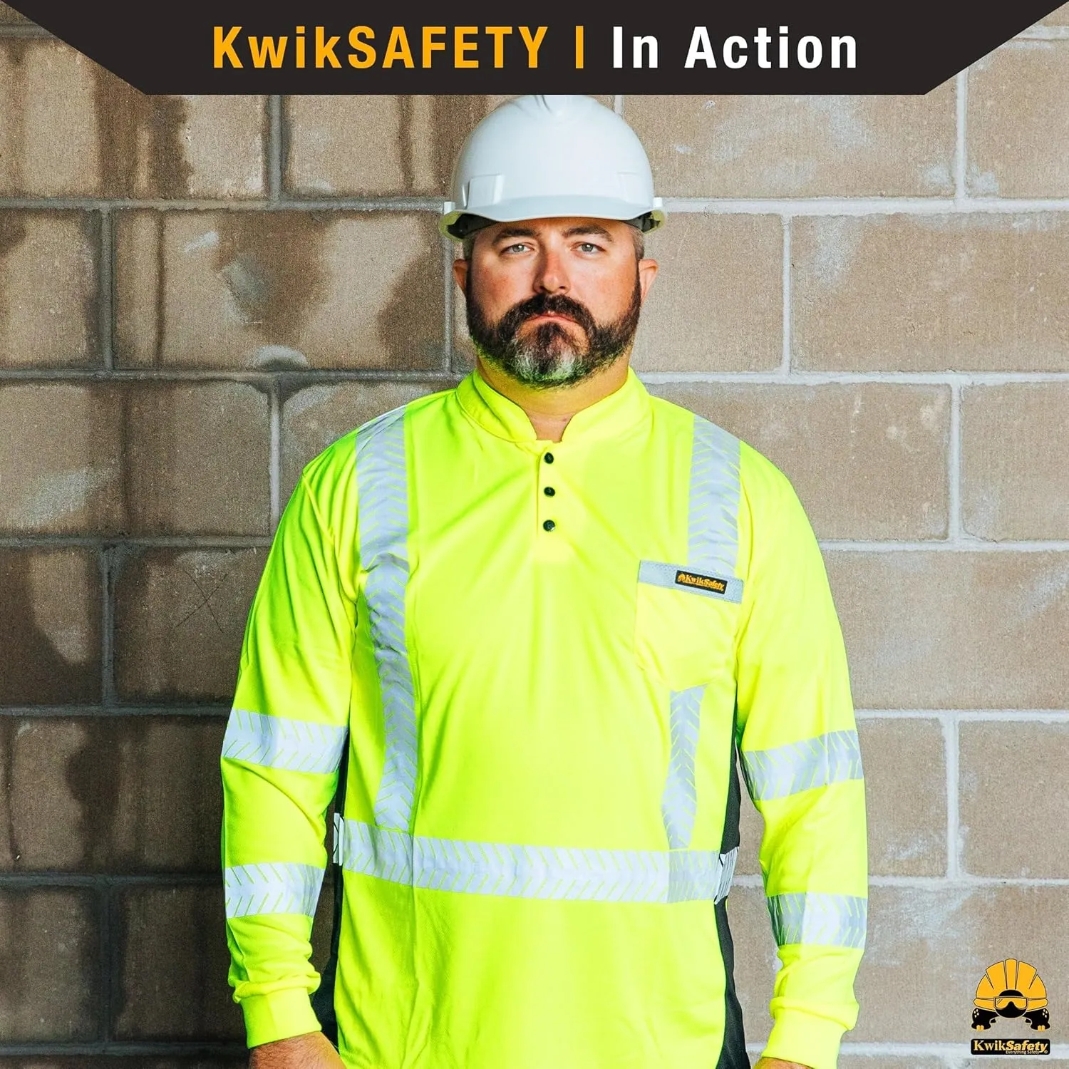 KwikSafety - Charlotte, NC - Premium Long Sleeve Safety Shirts [Crew Neck, Button & Zip Collar] Class 3 ANSI Tested OSHA