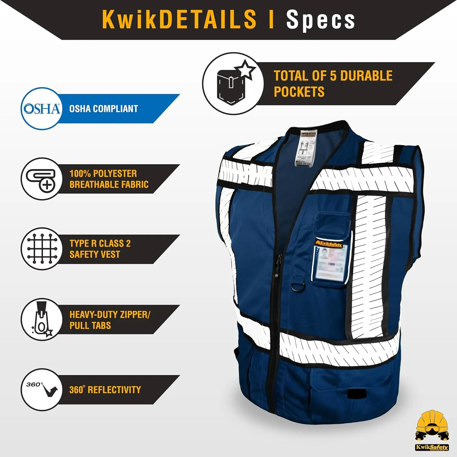 KwikSafety - Charlotte, NC - SHERIFF & SPECIALIST Safety Vest [Multi-Use Pockets & Fishbone Tape] ANSI Tested OSHA