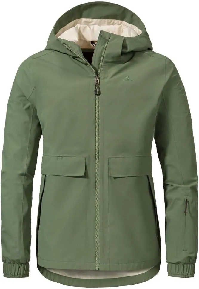 Lausanne L Women's Functional Jacket with Hood, Waterproof Transition Jacket with Pack-Away Pocket