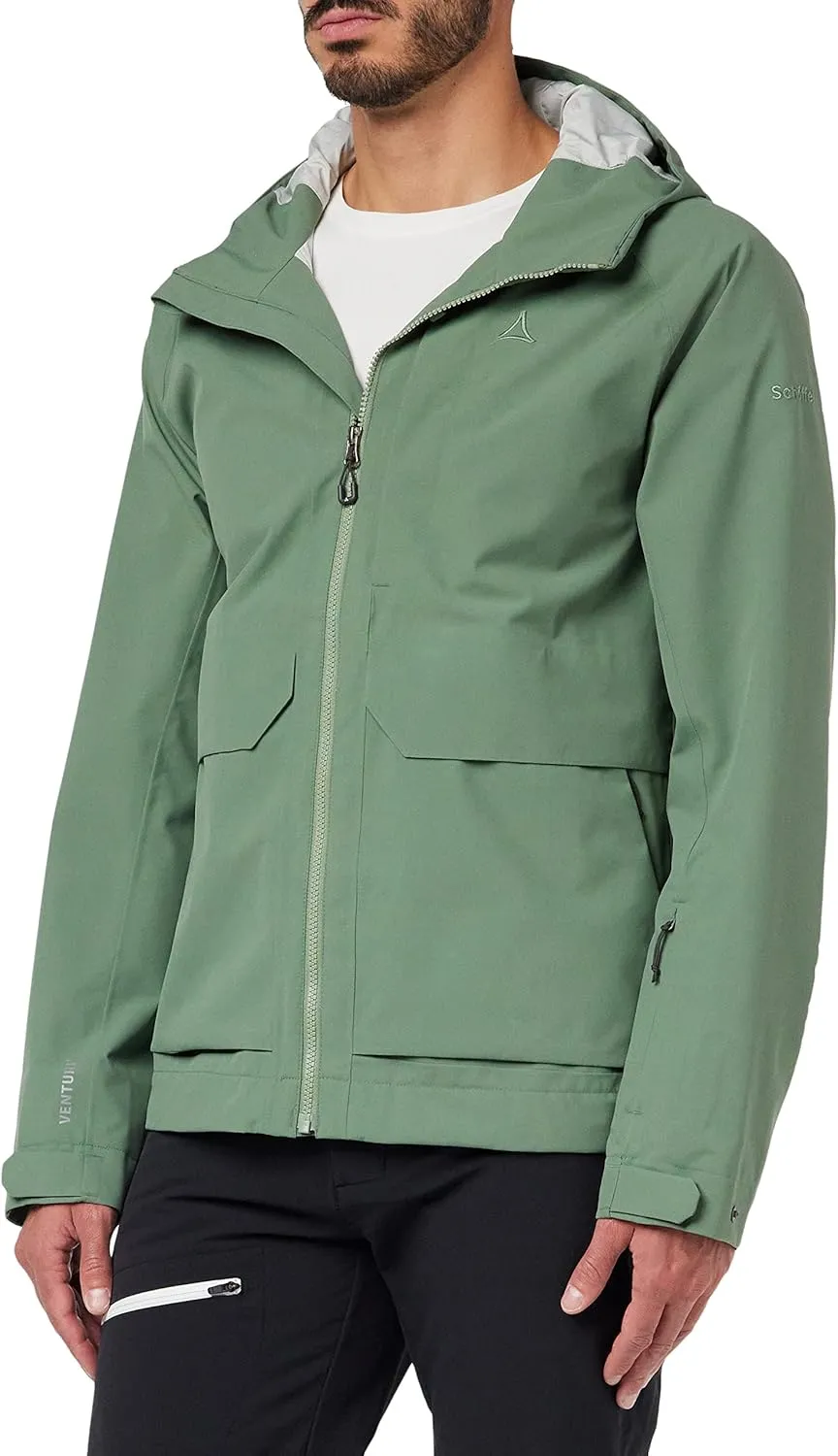 Lausanne M Men's Functional Jacket with Hood, Waterproof, Lightweight Summer Jacket with Pack-Away Pocket