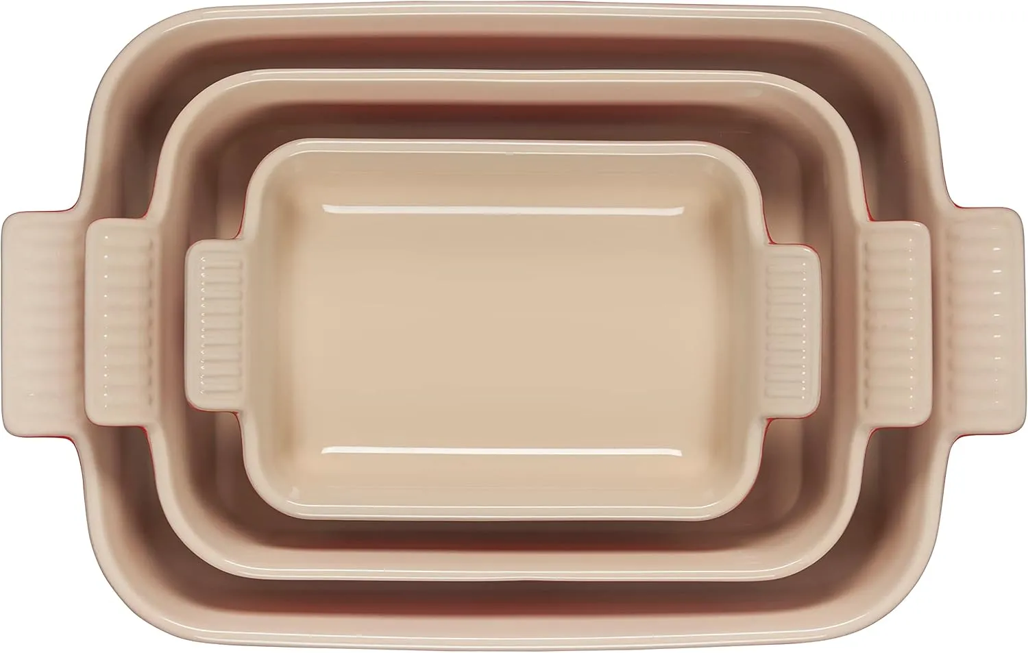Le Creuset Stoneware Heritage Set 3 Rectangular Dishes, Cerise