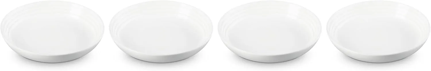 Le Creuset Stoneware Pasta Bowls, White, 9.75", Set of 4