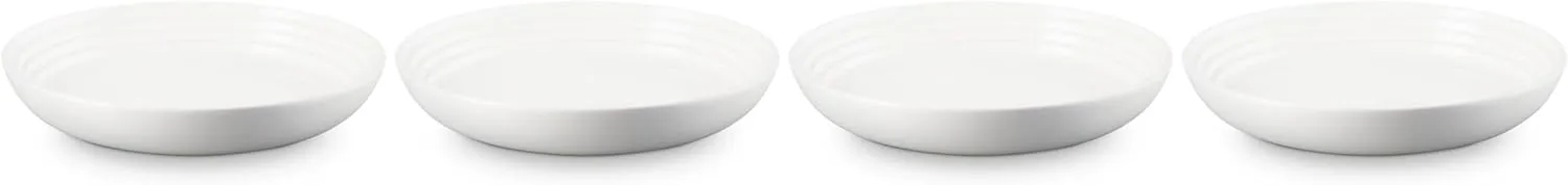 Le Creuset Stoneware Pasta Bowls, White, 9.75", Set of 4