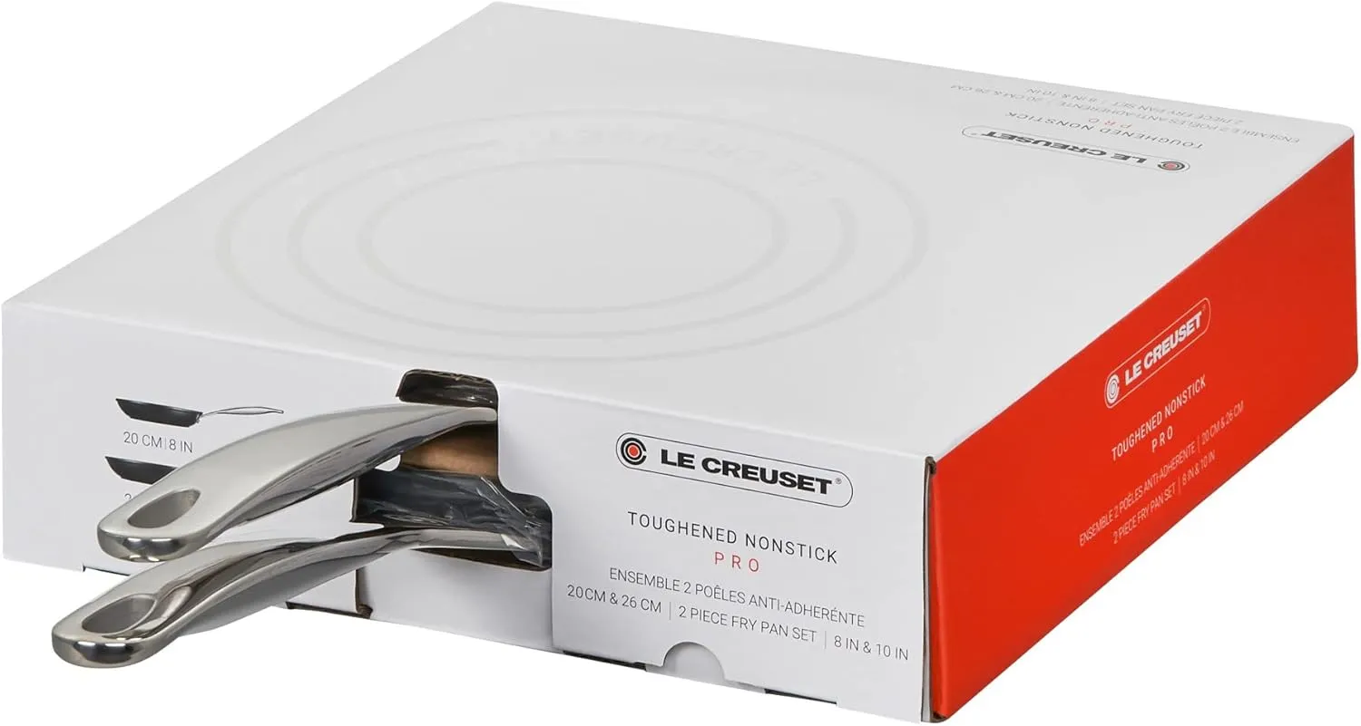 Le Creuset Toughened Nonstick PRO Cookware Set, 2 pc. (8" & 10" Fry Pan),Gray