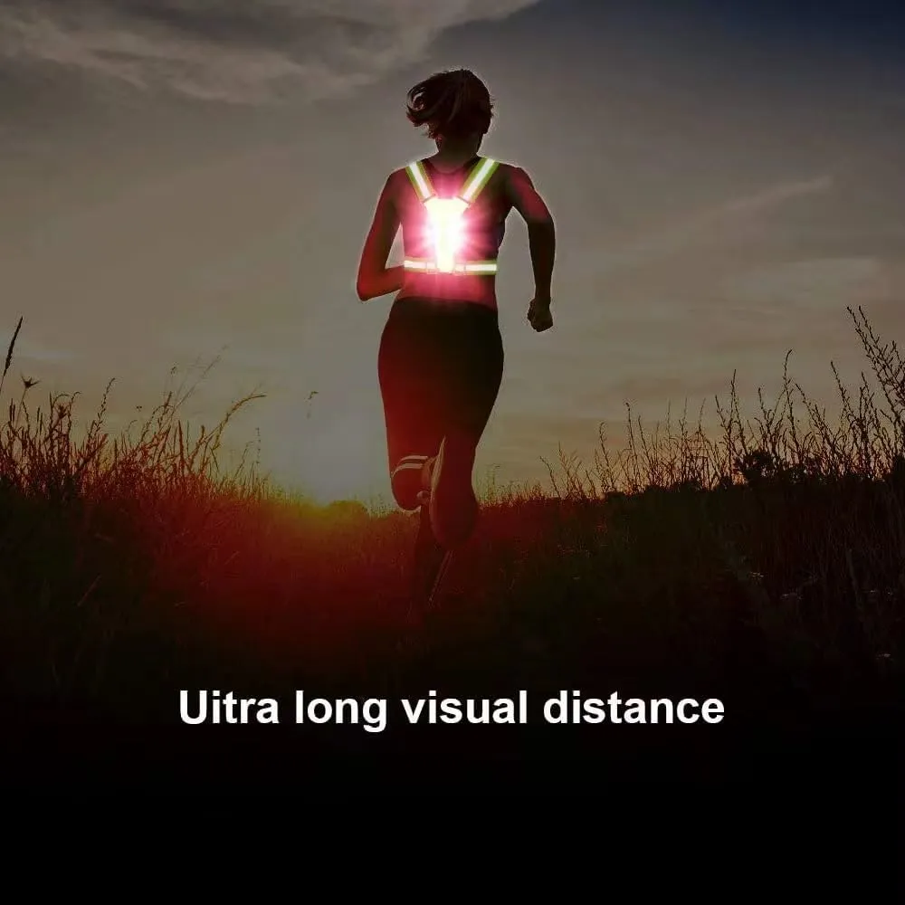 LED Reflective Safety Vest (3 Pack), High Visibility LED Running & Safety Vest with Adjustable Reflective Lights, Rechargeable Light-Up Gear for Men, Women, Kids - Perfect Reflective Running Vest