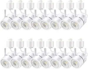 LED Track Lighting Heads, 10W Adjustable LED Track Light Fixtures for Accent Retail Artwork,4000K Cool White, h Type Track Lights - 120V 24° Angle Halo Type- 16 Pack (White)