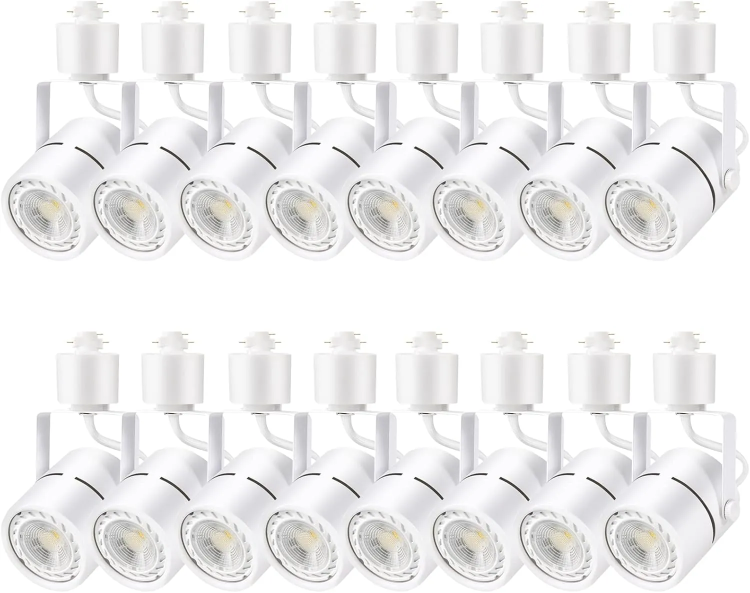 LED Track Lighting Heads, 10W Adjustable LED Track Light Fixtures for Accent Retail Artwork,4000K Cool White, h Type Track Lights - 120V 24° Angle Halo Type- 16 Pack (White)