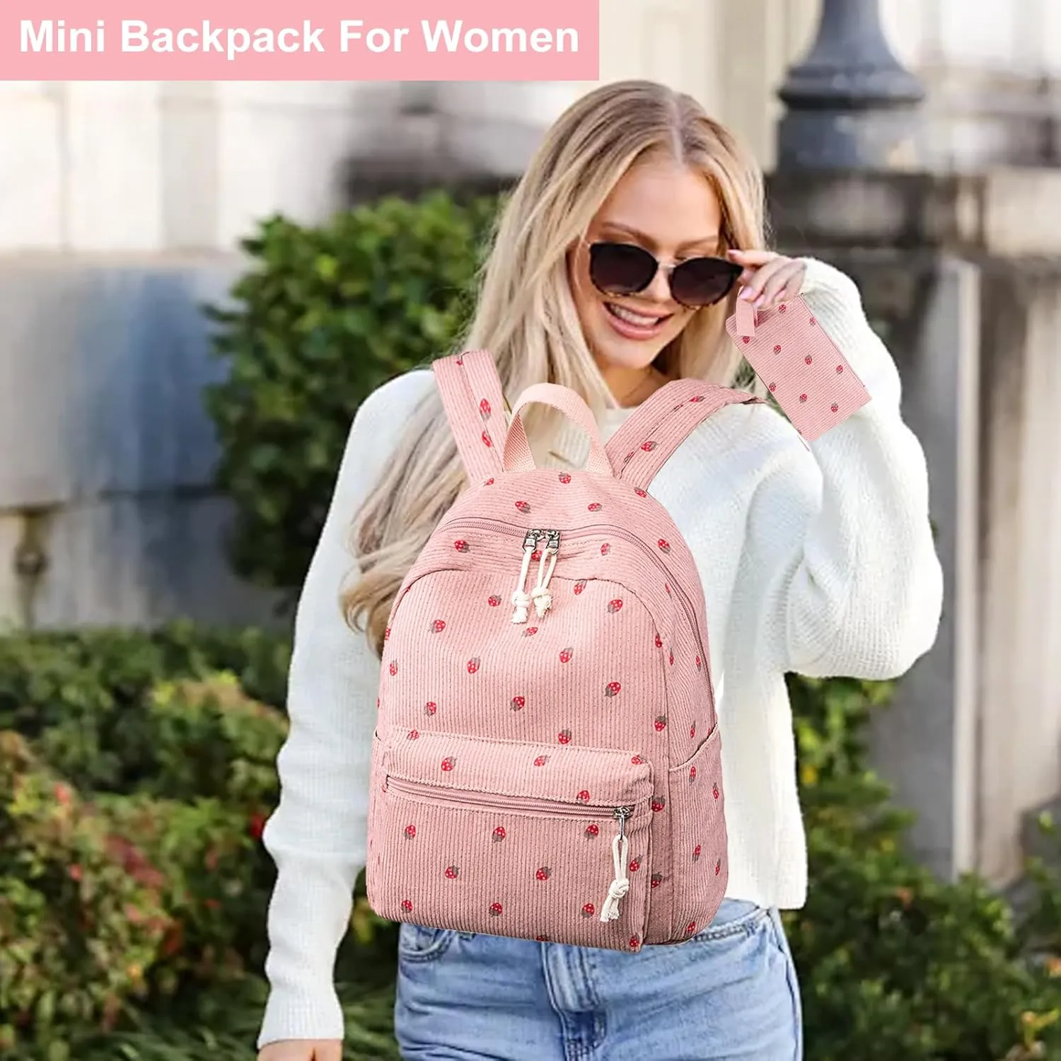 LEDAOU Mini Backpack Purse Cute Small Backpack with Wallet Backpack for Women Grils Teens Daypack for Work Travel Daily