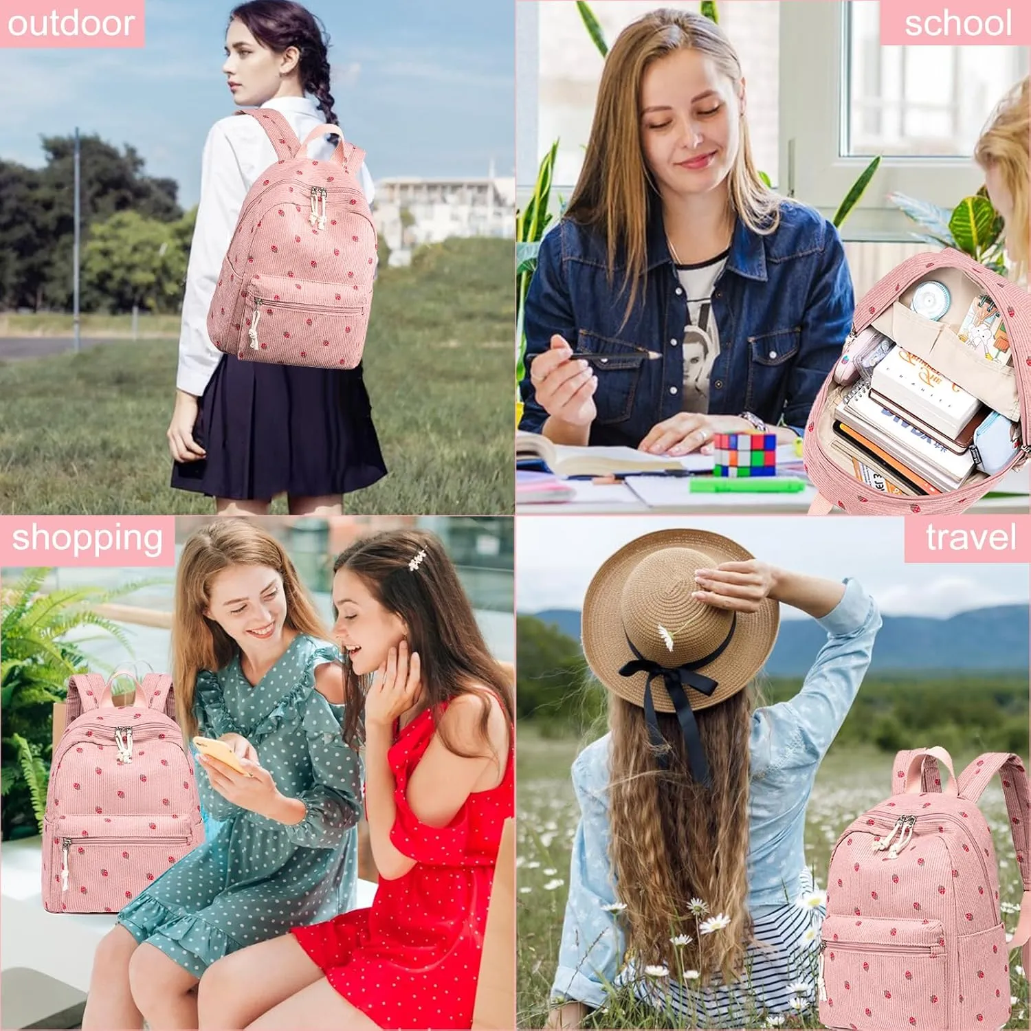 LEDAOU Mini Backpack Purse Cute Small Backpack with Wallet Backpack for Women Grils Teens Daypack for Work Travel Daily