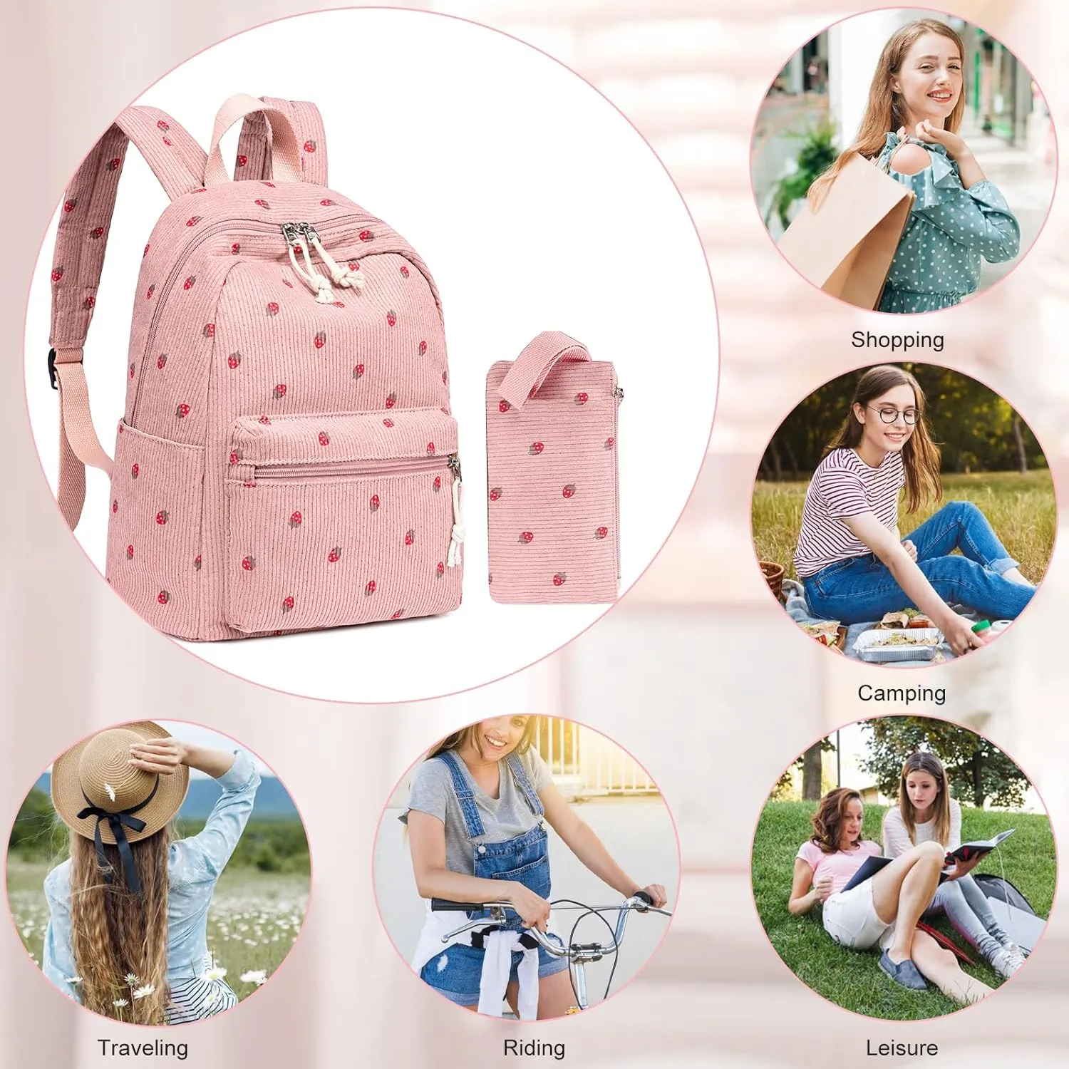 LEDAOU Mini Backpack Purse Cute Small Backpack with Wallet Backpack for Women Grils Teens Daypack for Work Travel Daily