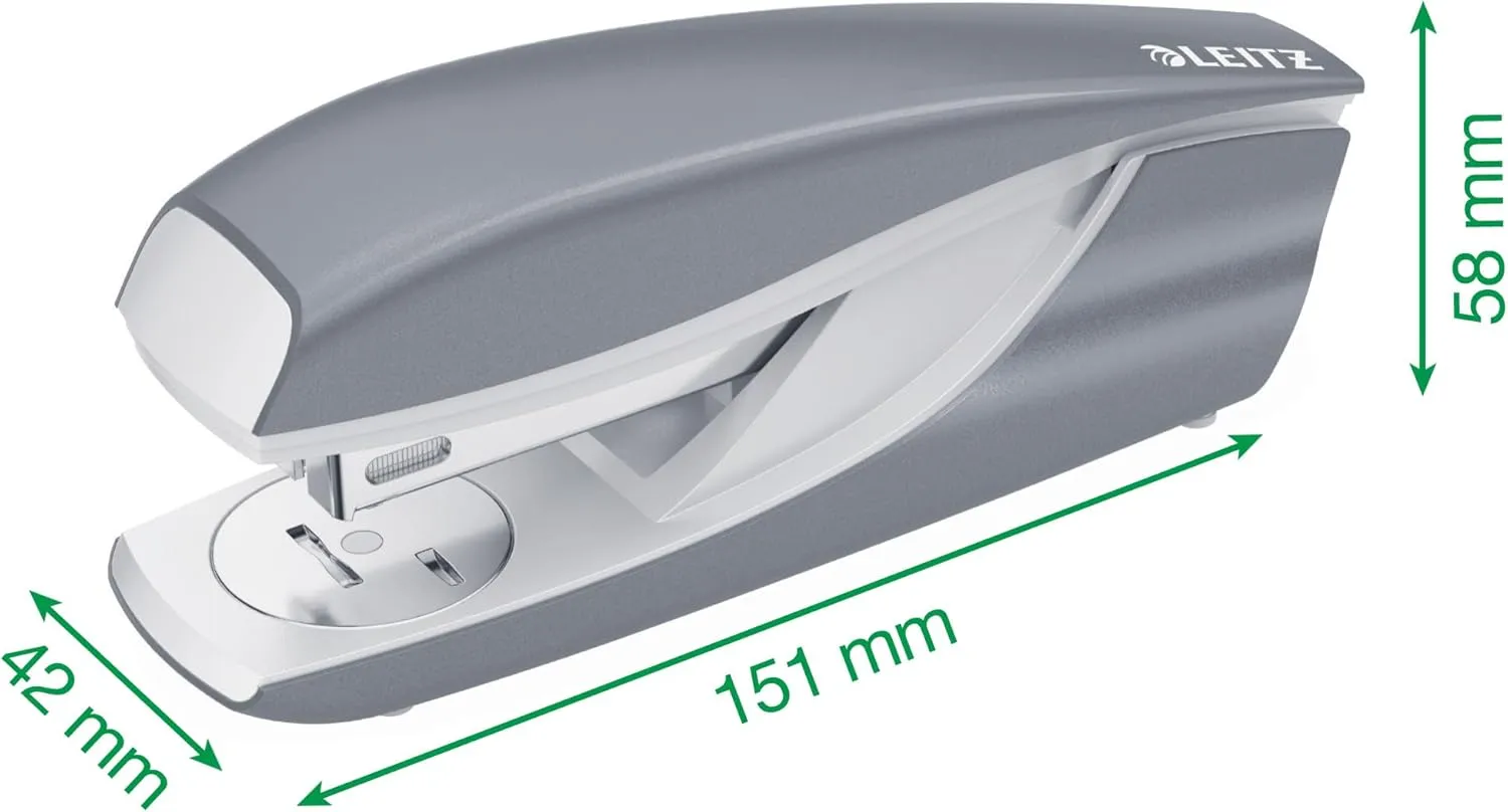 Leitz Stapler, 30 Sheet Capacity, Ergonomic Metal Body, Includes Staples, Wow Range, 55021001 - Black