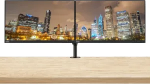 Lenovo ThinkVision S24e-20 23.8" Full HD 1920 x 1080 WLED LCD Monitor 2-Pack, 250 Nit, FreeSync, HDMI-VGA, Raven Black Bundle with Adjustable Desk Mount Monitor Stand