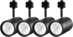 LEONLITE 17.5W LED Track Lighting Heads, H Type Track Light Heads, 38° Dimmable Track Lighting Fixture Ceiling, CRI90 Spotlight Fixture, 3000K Warm White, Matte Black, ETL Listed, Pack of 4