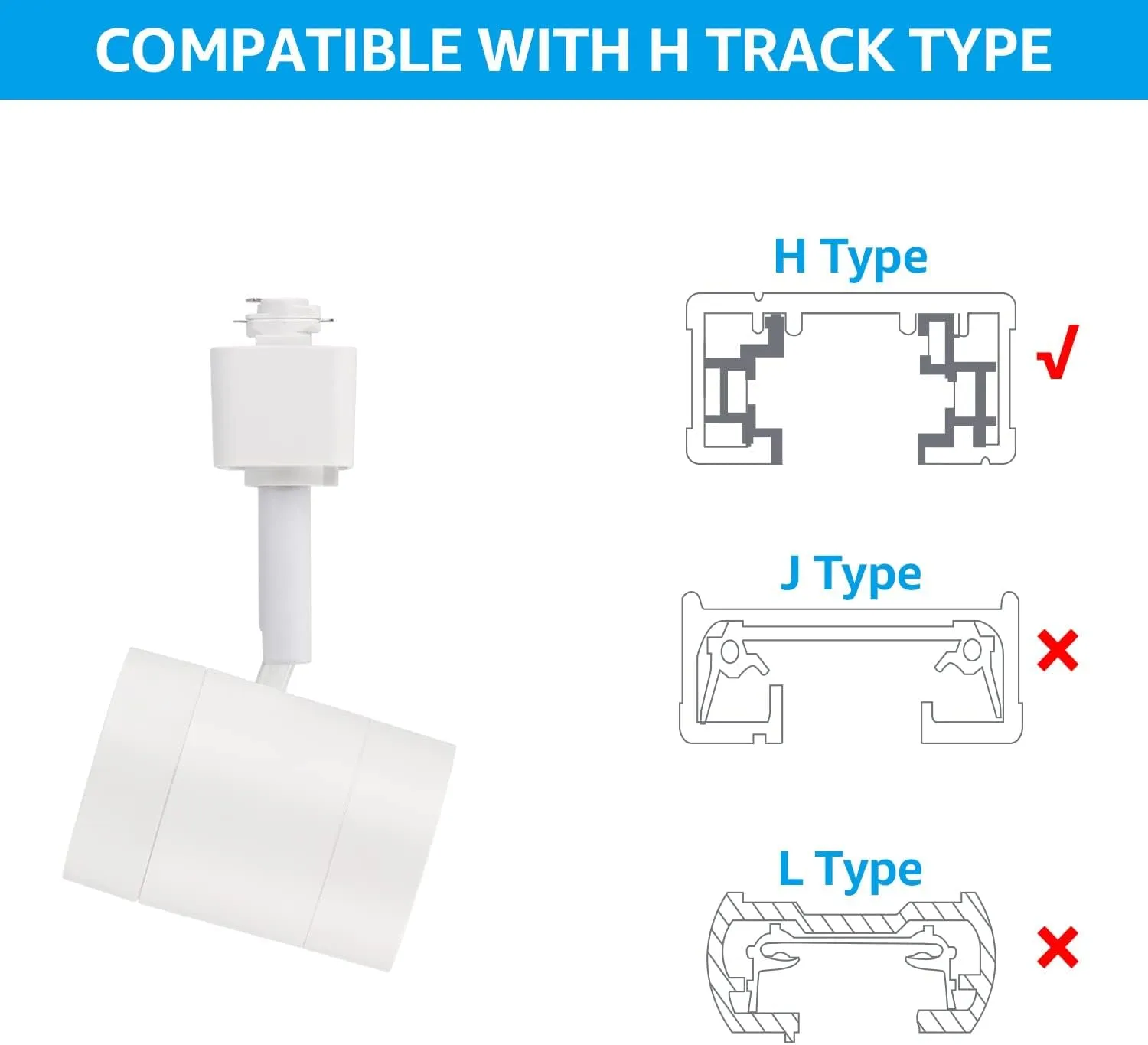 LEONLITE 17.5W LED Track Lighting Heads, H Type Track Light Heads, 38° Dimmable Track Lighting Fixture, CRI90, 1200LM Ultra Bright Spotlight Fixture, 3000K Warm White, Matte White, ETL, Pack of 4