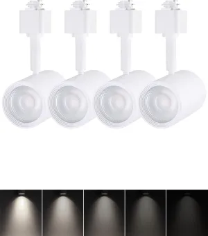 LEONLITE 4-Pack 8.5W LED Track Lighting Heads, CRI90 H Track Lighting, Dimmable Track Light Heads, ETL Listed, 36° H Track Lighting Heads, 4000K Cool White, Matte White