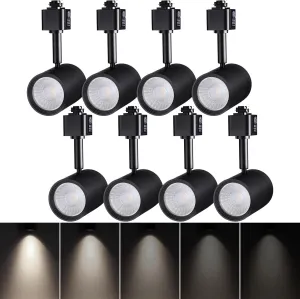 LEONLITE 8-Pack 8.5W LED Track Lighting Heads, 4000K Cool White, 38° H Type Track Light Heads, CRI90  Dimmable LED Track Spotlight Fixtures, Matte Black