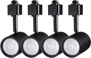 LEONLITE 8.5W LED Track Lighting Heads, H Type Track Light Heads, 36° Dimmable Track Lighting Fixture Ceiling, CRI90 Spotlight Fixture, 2700K Soft White, Matte Black, ETL Listed, Pack of 4