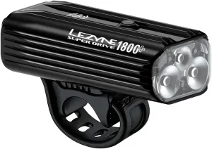 LEZYNE Super Drive Bicycle USB Rechargeable IPX7 White LED Front Light with Multiple Solid & Flash Modes | Integrated Silicone Rubber Strap Mount | Smart Connect | 1600/1800 Lumens Options