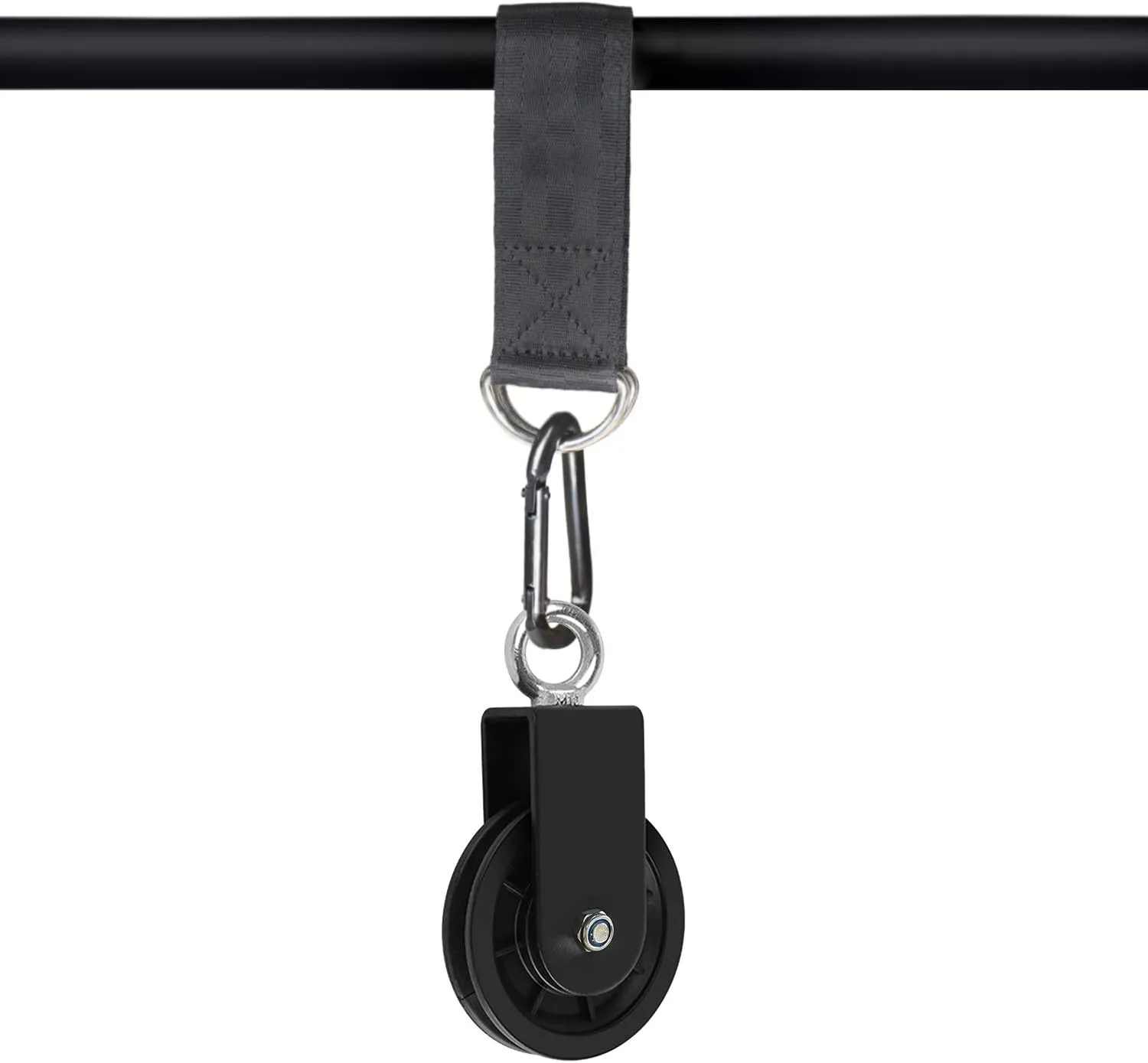 LFJ Cable Pulley with Swing Strap Carabiner Gym Pulley Wheel Set for LAT Pulley System DIY Pull Down Attachment,Ladder Lift,Home Gym Equipment