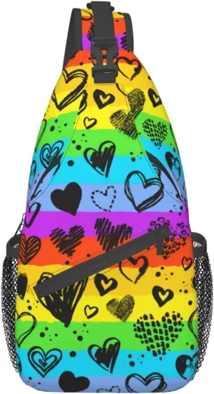 LGBT Gay Pride Sling Bag,Multipurpose Crossbody Backpack Shoulder Chest Bag for Women Men Travel Hiking Daypack