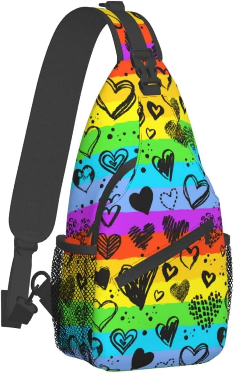 LGBT Gay Pride Sling Bag,Multipurpose Crossbody Backpack Shoulder Chest Bag for Women Men Travel Hiking Daypack