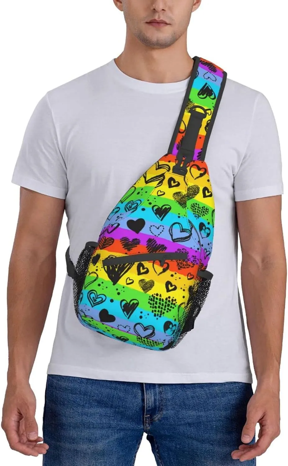 LGBT Gay Pride Sling Bag,Multipurpose Crossbody Backpack Shoulder Chest Bag for Women Men Travel Hiking Daypack