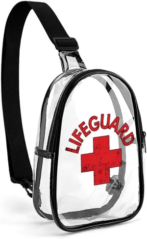 Lifeguard Clear Sling Bag Small Chest Bag Backpack Crossbody Travel Hiking Daypack
