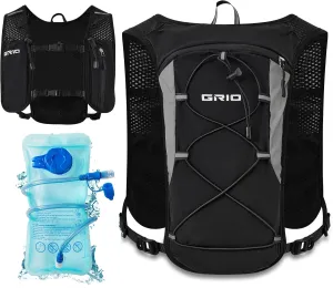 Lightweight Running Vest for Women Men, Adjustable Hydration Backpack Breathable Reflective with 1.5L Water Bladder for Hiking, Trail, Running, Marathons, Cycling