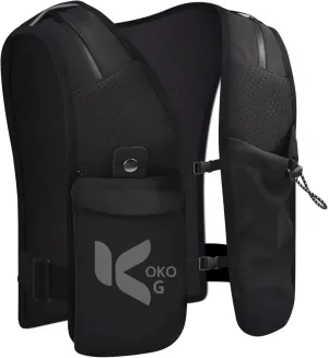 Lightweight Running Vest – Hydration Pack with Bottle Holder, Breathable & Adjustable Chest Pack, Reflective Straps, Multiple Storage Pockets – Perfect for Marathon, Trail Running, Cycling, Hiking