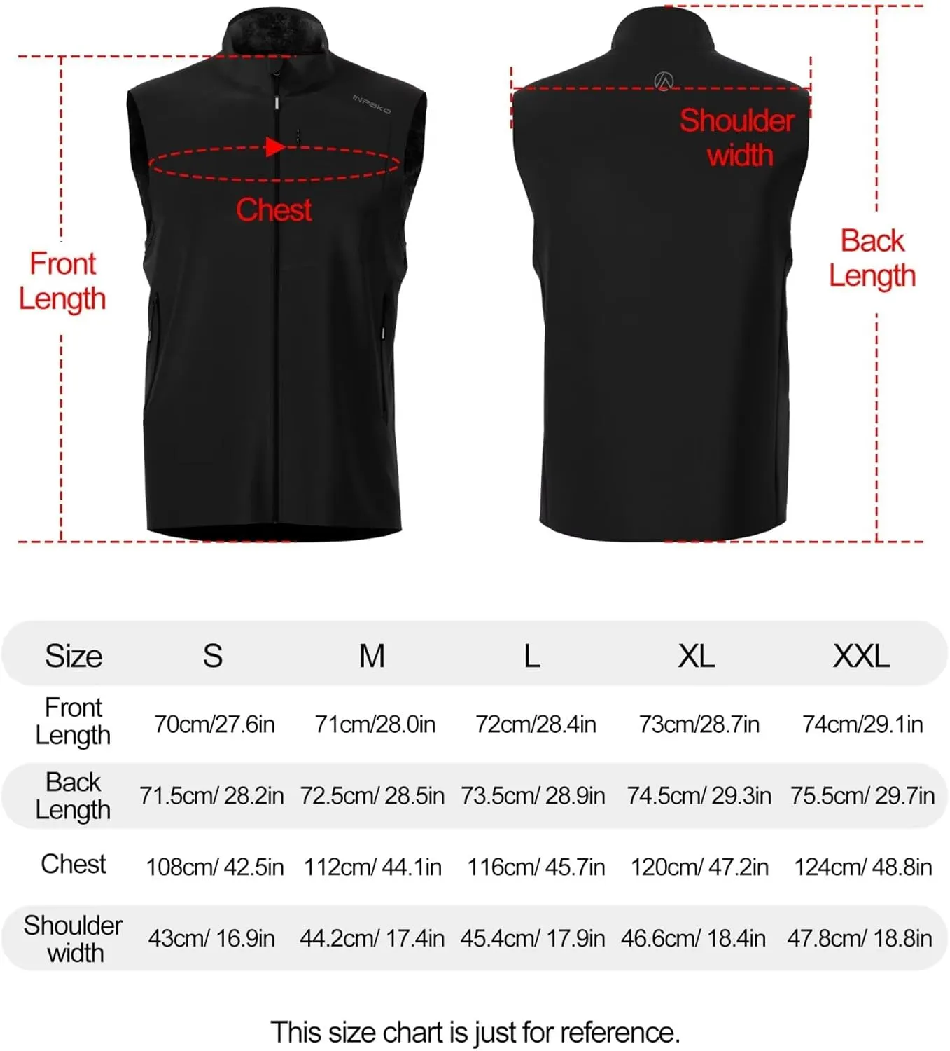 Lightweight Vest for Men, Elastic Softshell Golf Vests, Fleece Lined, Water resistent, Hiking, Cycling
