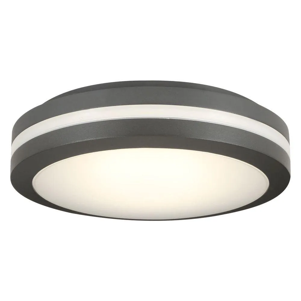Lithonia Lighting Cast OLCFM 15 DDB Ceiling Flush Mount Outdoor LED Decorative Light Fixture for Porch, Patio, Garage, Sidewalk, and Walkway Black Bronze, Pack of 1