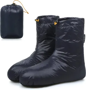 Lixada Down Booties Warm Socks for Men & Women, Ultralight Winter Duck Down Booties Warm Socks Slippers for Camping, Soft & Cozy Camping Sleeping Bag Tent Down Slippers Foot Warmer