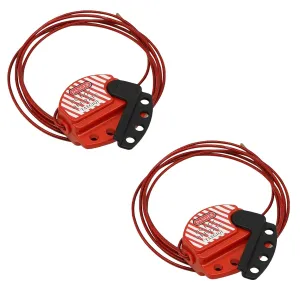 Lockout Tagout Cable Lock,7.9ft Adjustable Steel Cable Lock with Vinyl Coating for Loto OSHA Compliant(2 Pack),U06