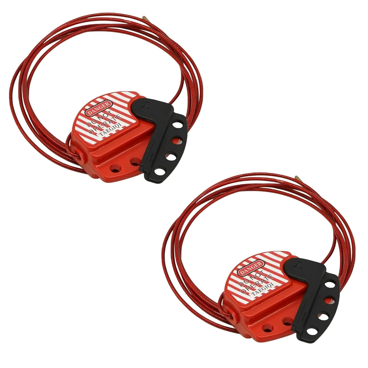 Lockout Tagout Cable Lock,7.9ft Adjustable Steel Cable Lock with Vinyl Coating for Loto OSHA Compliant(2 Pack),U06
