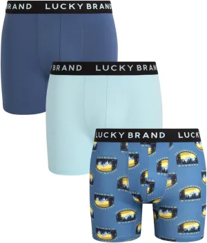 Lucky Brand Mens Boxer Briefs - 3 Pack Super Soft Mens Underwear Boxers Athletic Briefs for Men with Functional Fly (S-XXL)