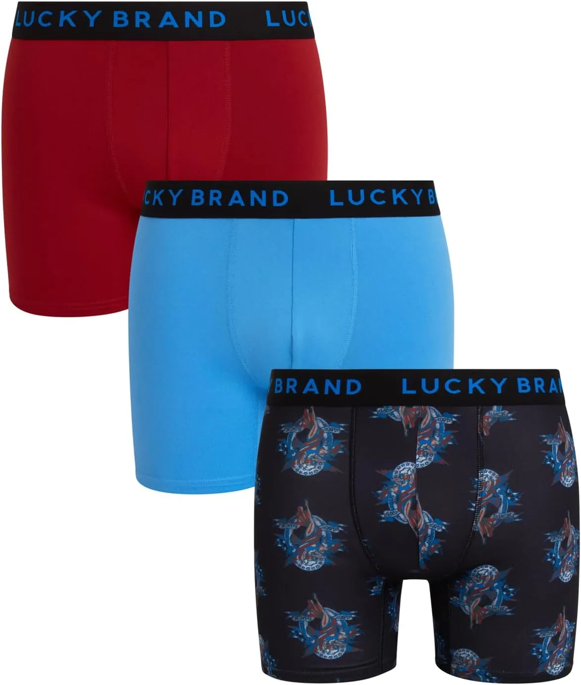Lucky Brand Mens Boxer Briefs - 3 Pack Super Soft Mens Underwear Boxers Athletic Briefs for Men with Functional Fly (S-XXL)