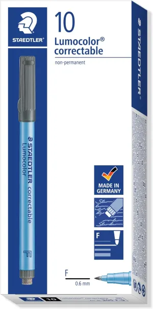 Lumocolor Correctable Pen Fine Point Black-Pack of 10