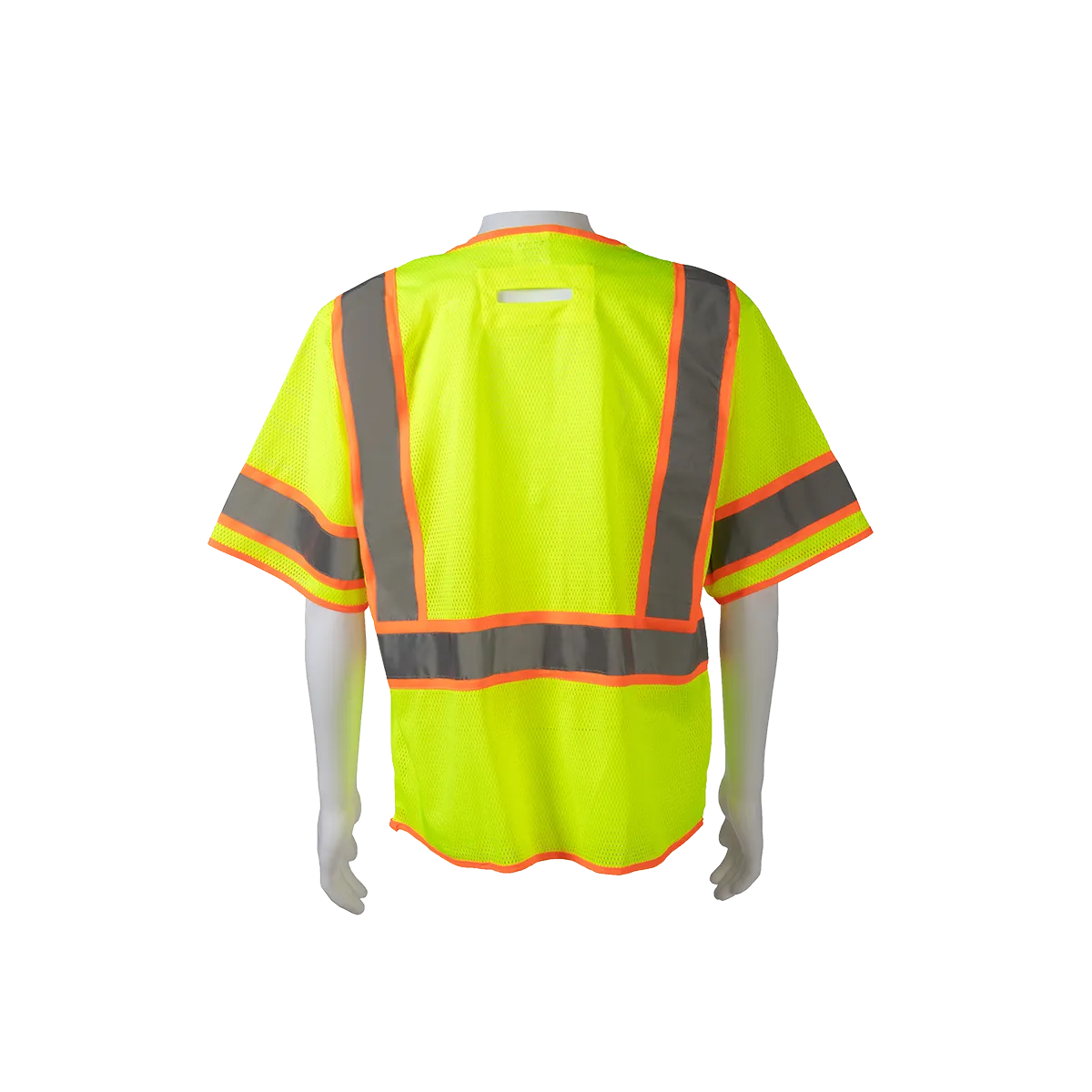 LVM3-CB1-EC ANSI 107-2020 Class 3 Lime Mesh Orange Contrast Two Tone DOT Vest, Economy