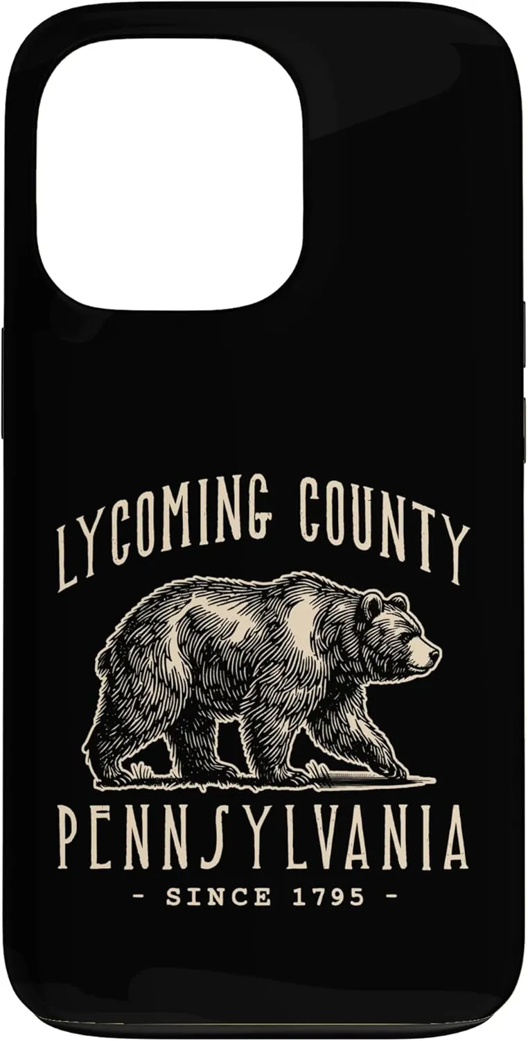 LYCOMING COUNTY, PENNSYLVANIA. BEAR VINTAGE ANIMAL Case for iPhone 13 Pro