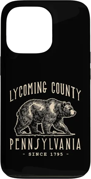 LYCOMING COUNTY, PENNSYLVANIA. BEAR VINTAGE ANIMAL Case for iPhone 13 Pro