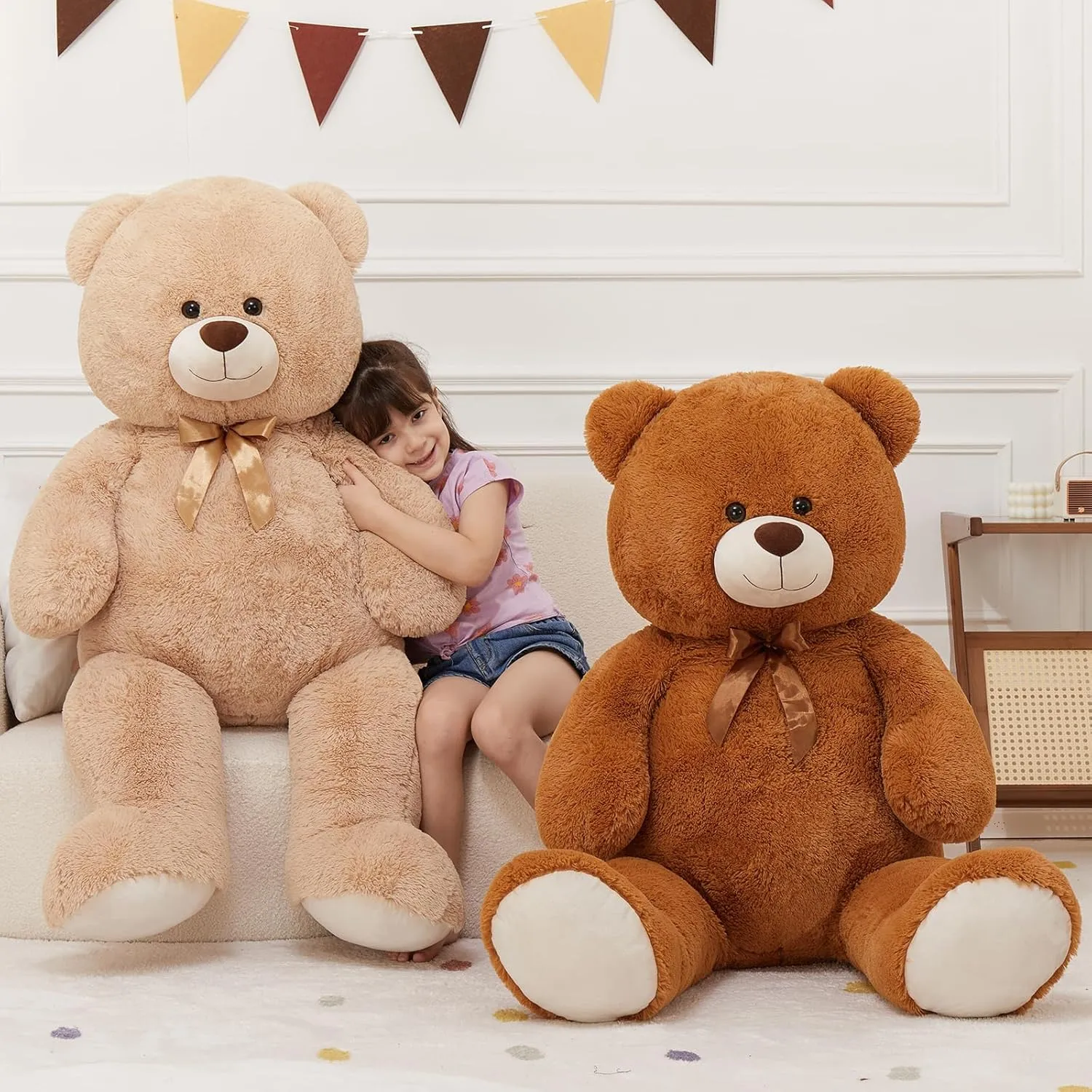 MaoGoLan 4ft Giant Teddy Bear Big Stuffed Animal 47 inch Large Brown Teddy Bear for Kids Girls Baby Shower Centerpieces Decorations, Christmas Birthday Gift